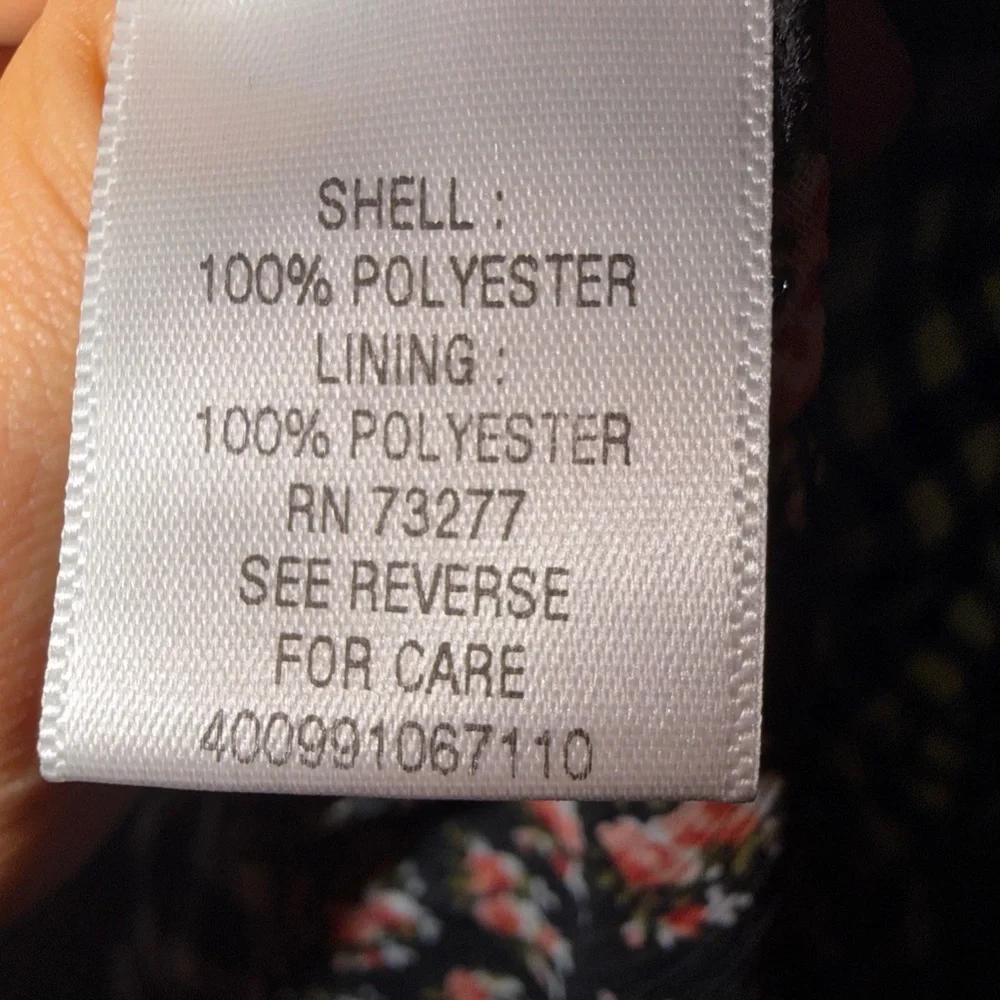 Princess Vera Wang Size L Black White Floral Gingham Dress Spaghetti Strap - Picture 7 of 7